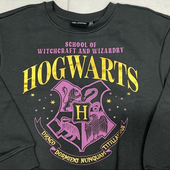 Hogwarts Black and Pink Crewneck Sweater - Picture 3 of 4